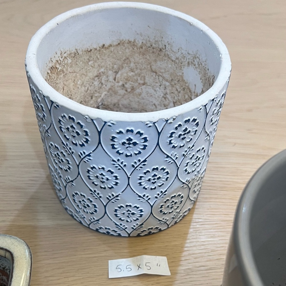White and blue pot